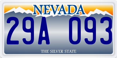 NV license plate 29A093