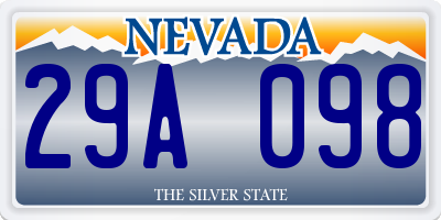 NV license plate 29A098