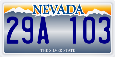 NV license plate 29A103