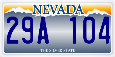 NV license plate 29A104