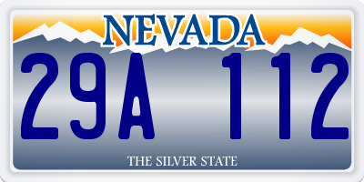 NV license plate 29A112