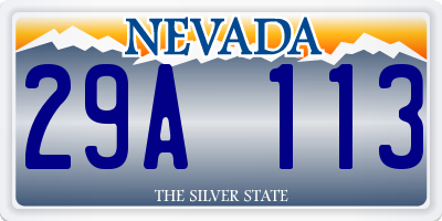 NV license plate 29A113