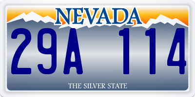 NV license plate 29A114