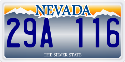 NV license plate 29A116