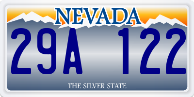NV license plate 29A122