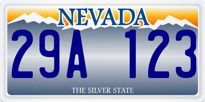 NV license plate 29A123