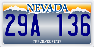 NV license plate 29A136