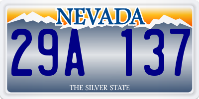 NV license plate 29A137