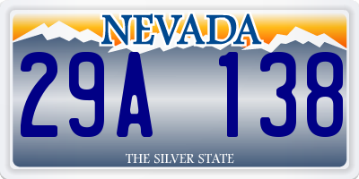 NV license plate 29A138