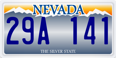 NV license plate 29A141