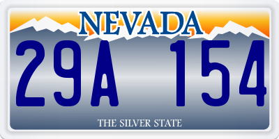 NV license plate 29A154