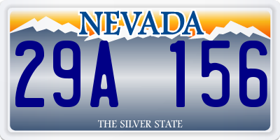 NV license plate 29A156