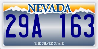 NV license plate 29A163