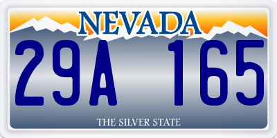 NV license plate 29A165
