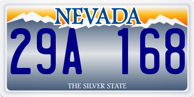 NV license plate 29A168