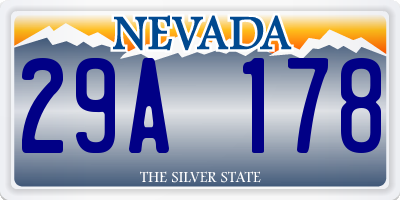 NV license plate 29A178