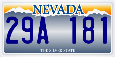 NV license plate 29A181