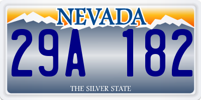 NV license plate 29A182