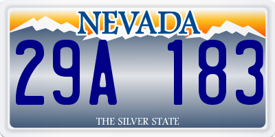 NV license plate 29A183