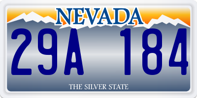 NV license plate 29A184