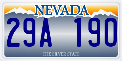 NV license plate 29A190