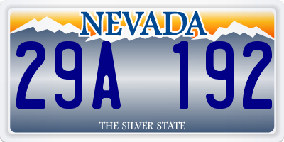 NV license plate 29A192