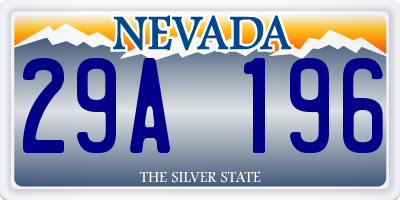 NV license plate 29A196