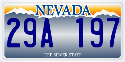 NV license plate 29A197