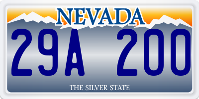 NV license plate 29A200