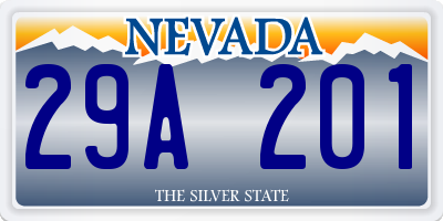 NV license plate 29A201