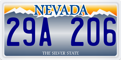 NV license plate 29A206