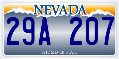 NV license plate 29A207