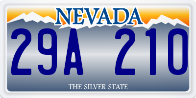 NV license plate 29A210