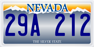 NV license plate 29A212