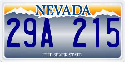 NV license plate 29A215