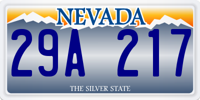 NV license plate 29A217