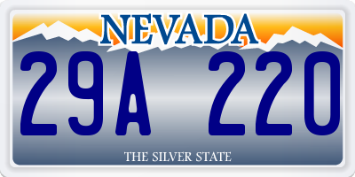 NV license plate 29A220
