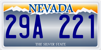 NV license plate 29A221