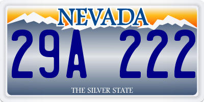 NV license plate 29A222