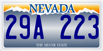 NV license plate 29A223