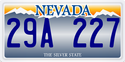 NV license plate 29A227