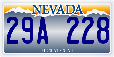 NV license plate 29A228