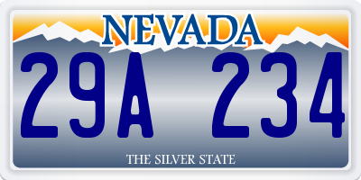 NV license plate 29A234