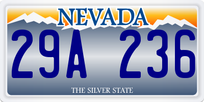NV license plate 29A236