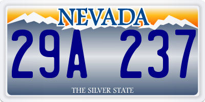 NV license plate 29A237
