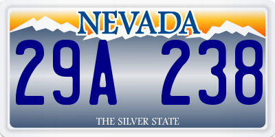 NV license plate 29A238