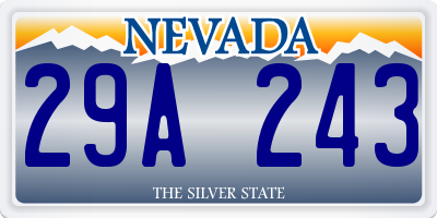NV license plate 29A243