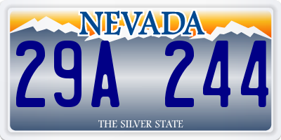 NV license plate 29A244