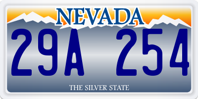 NV license plate 29A254