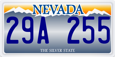 NV license plate 29A255